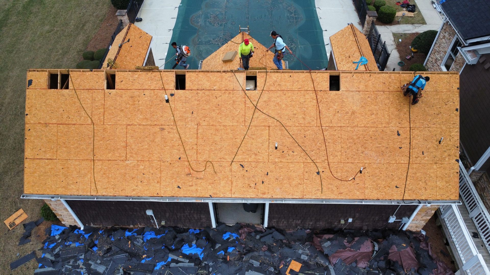 Tile roofing system installation on home in Atlanta, Georgia
