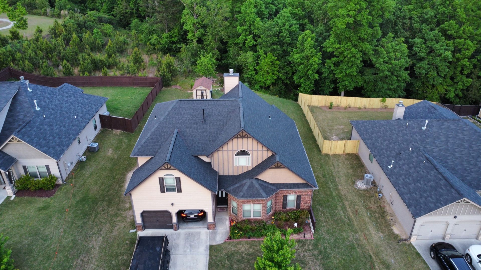 New shingle roof installation for house in Atlanta, Georgia

