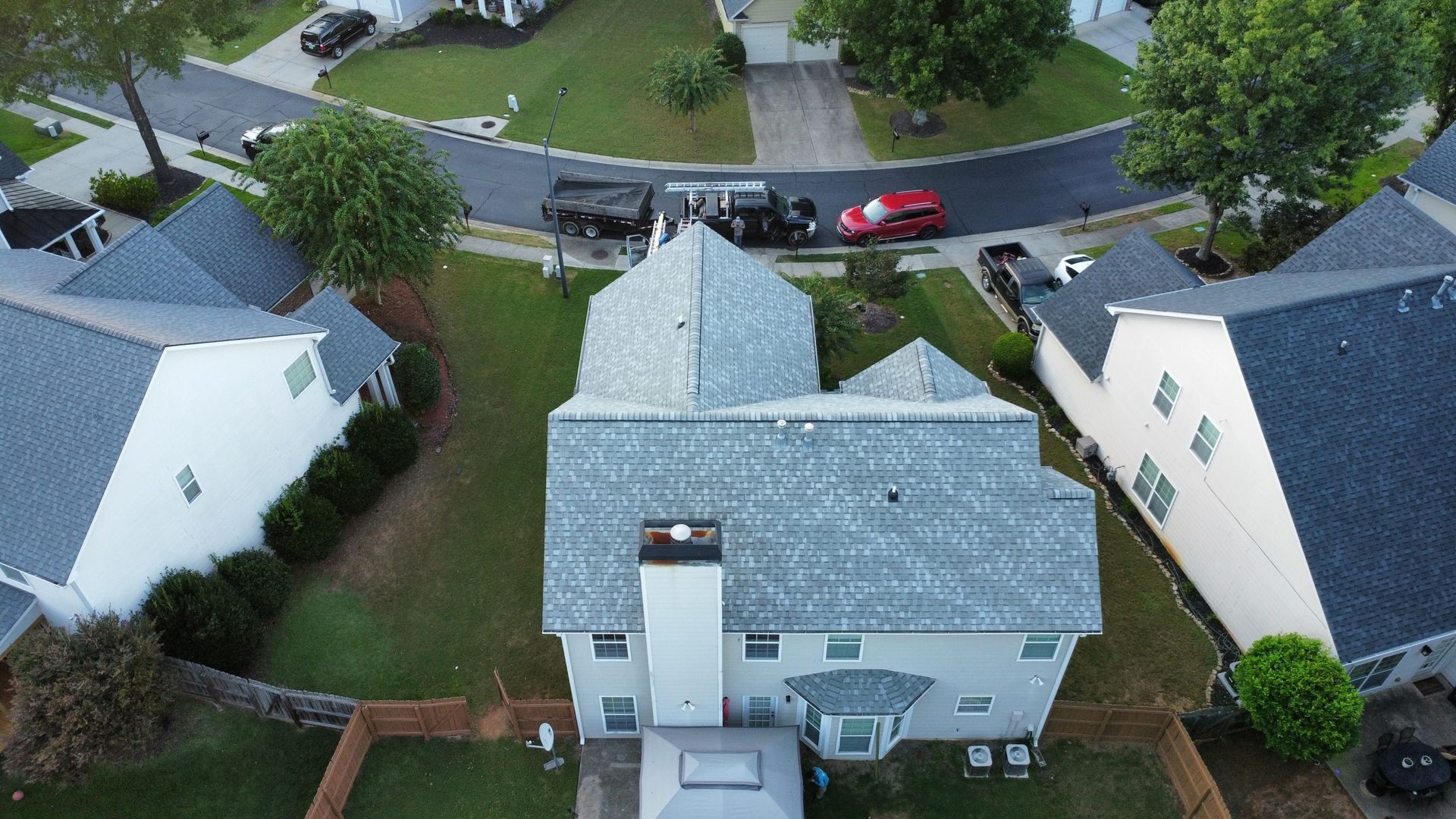 Slate roof fitting on residential structure in Atlanta, Georgia
