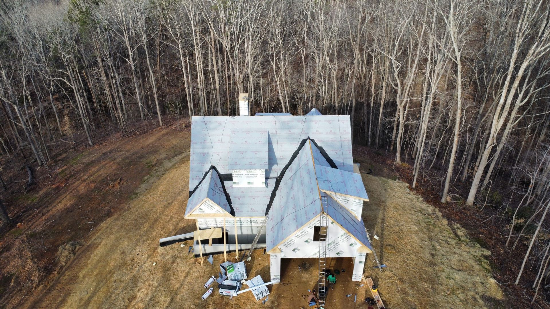 New slate roof installation for house in Atlanta, Georgia
