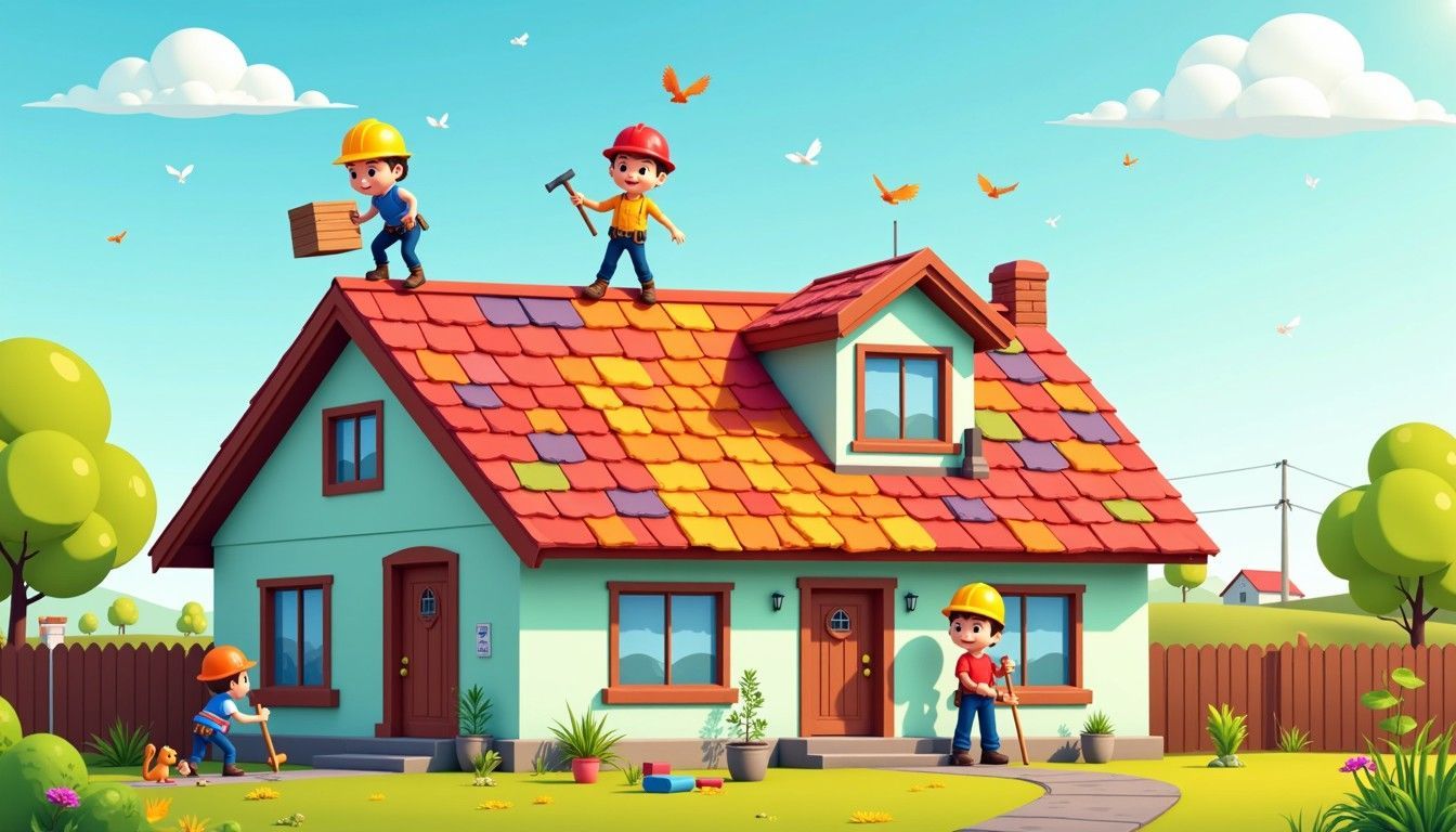 Merck Roofing volunteer sealing a terracotta tile roof for a community service project in Atlanta, Georgia.