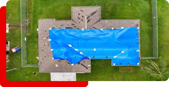 Roof tarp financing option for residential home repair in Atlanta, Georgia.