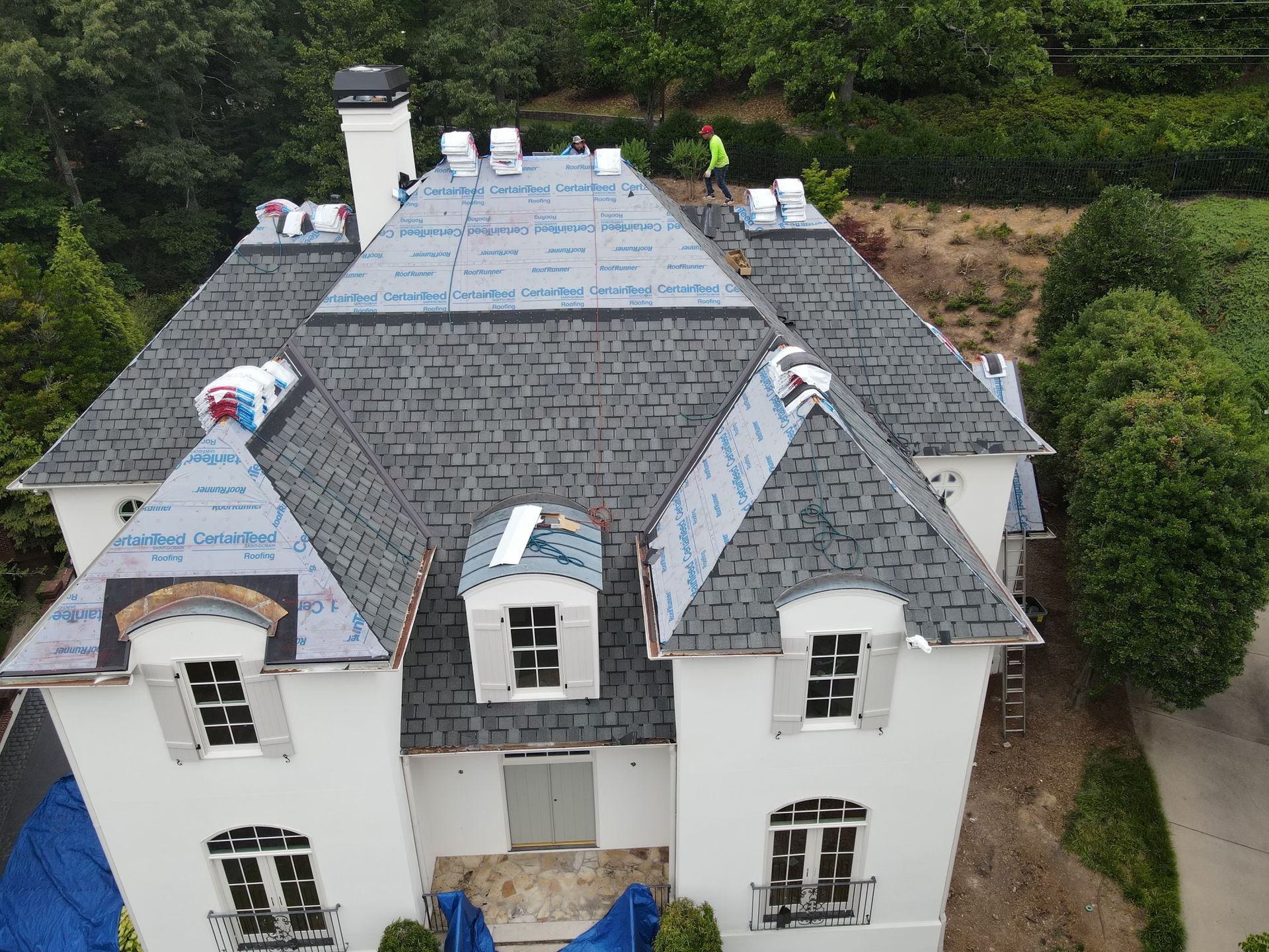 Tile roof repair on a residential home in  Atlanta, Georgia