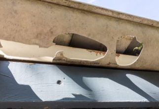 Cracked gutter replacement service in Atlanta, Georgia
