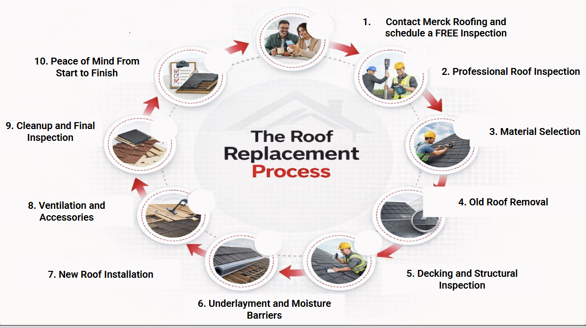 Merck Roofing roof replacement process in Atlanta, Georgia