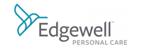 El logotipo de Edgewell Personal Care es azul y blanco.