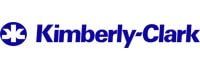 Un logotipo azul y blanco de Kimberly Clark sobre un fondo blanco.