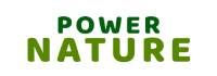 El logo de Power Nature es verde y blanco.