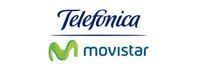 Los logotipos de telefónica y movistar están sobre un fondo blanco.