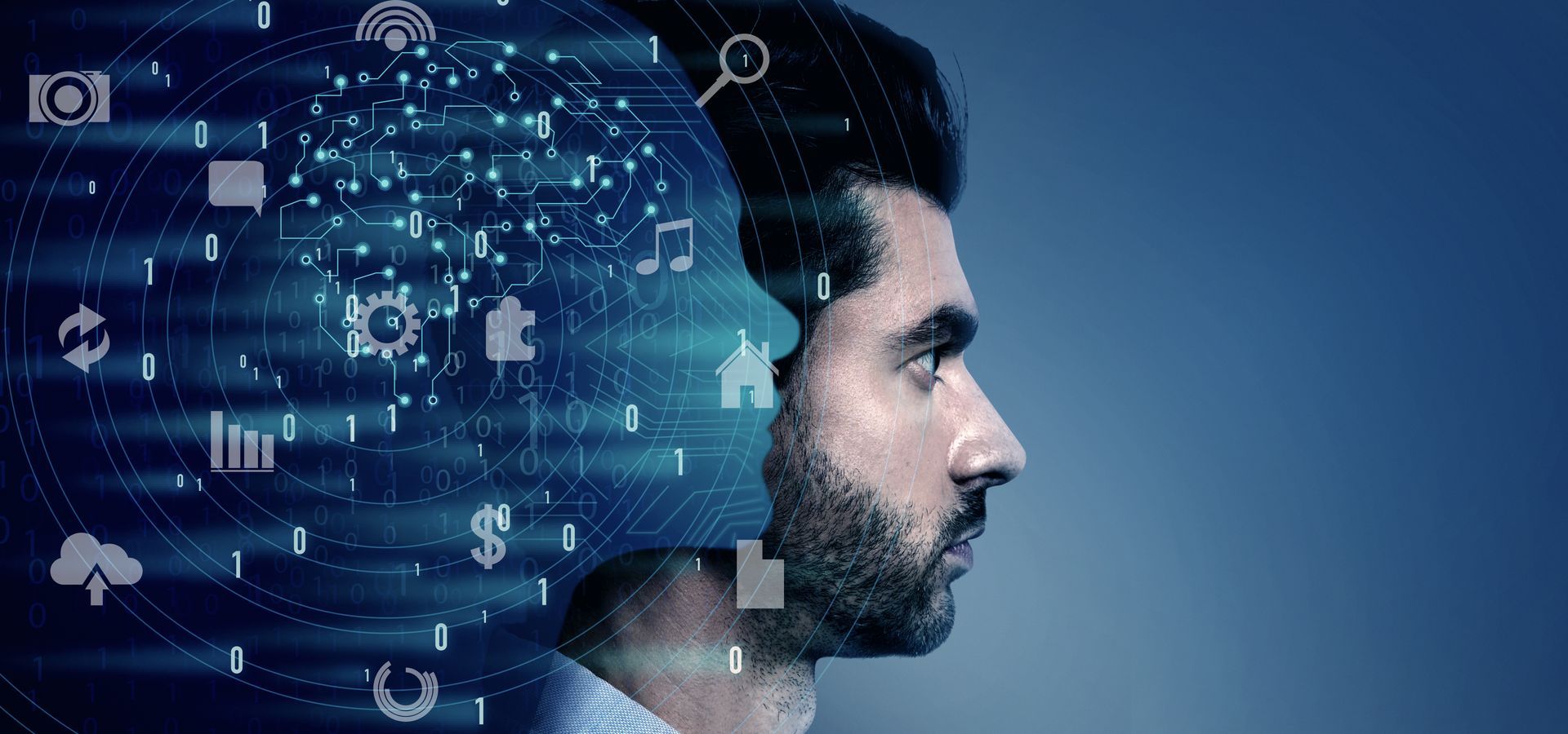 See how AI and human strategy work together in hotel marketing. hybrid hotel marketing showing AI technology merging with human hospitality