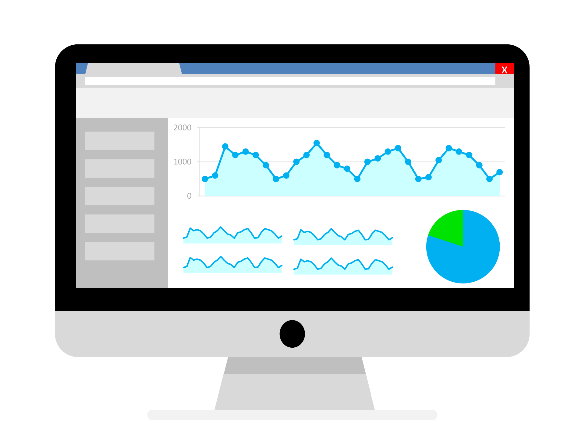 Illustration of the iconic Google Analytics dashboard.