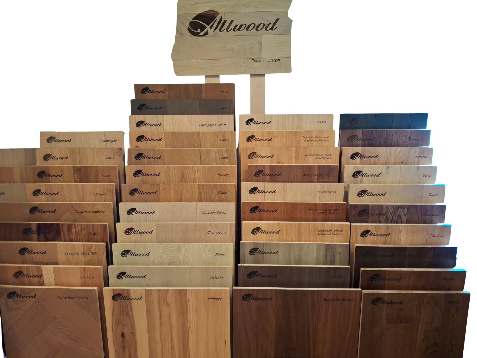 Allwood hardwood flooring samples offered by Tuller’s Hardwood Floors & Remodeling in Olympia WA