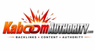 KaboomAuthority.com logo with orange-red burst and tagline “Backlinks • Content • Authority”
