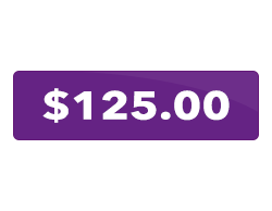 A purple button that says `` $ 125.00 '' on a white background.