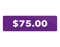 A purple button that says `` $ 75.00 '' on a white background.