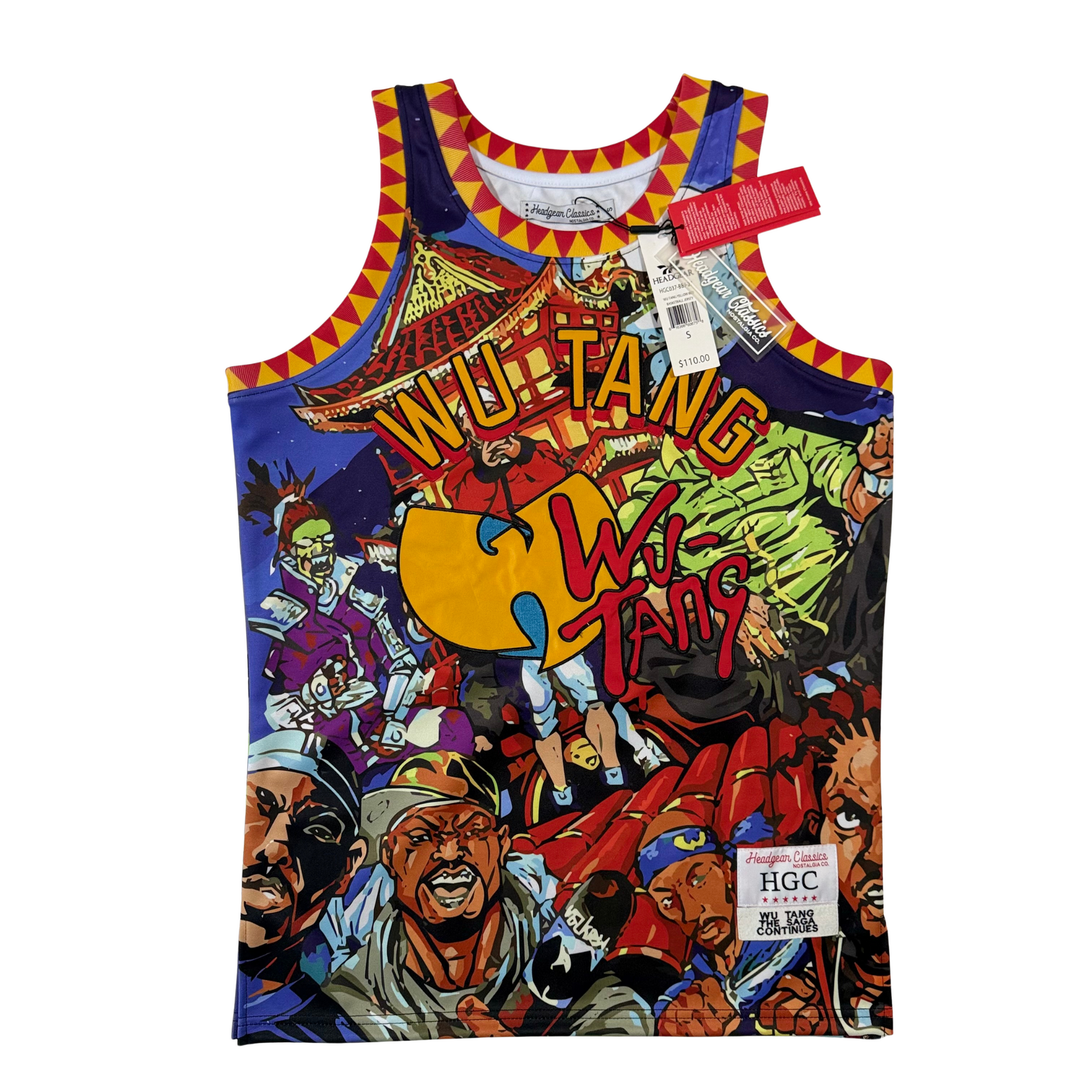 Wu-Tang Clan graphic tank top with colorful illustrations and logo.