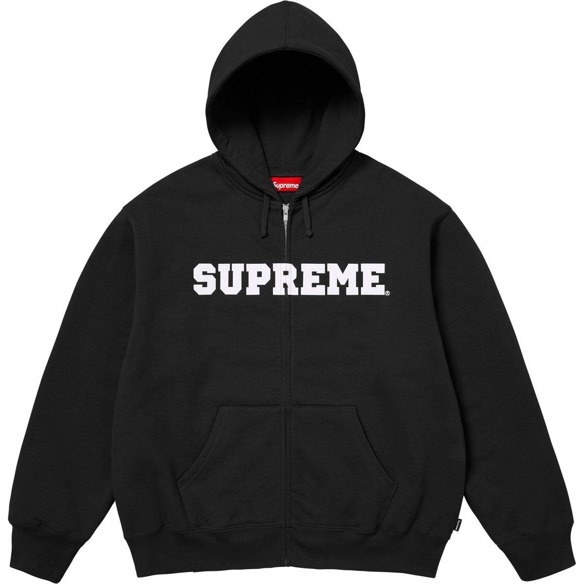 Sudadera con capucha y cremallera con apliques de Supreme Collegiate en negro