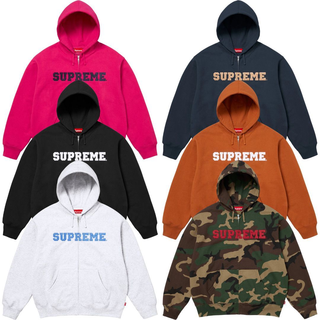 Assorted Supreme zip-up hoodies with 