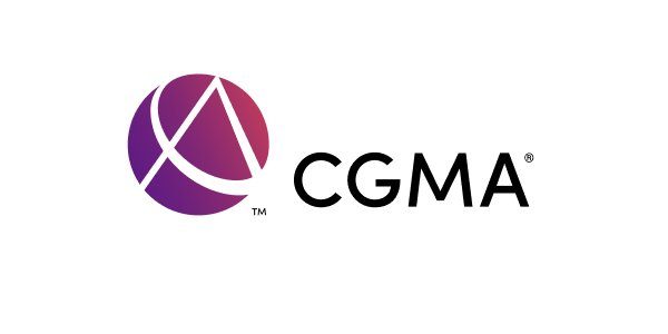 Logo of CGMA: a purple and pink sphere with a stylized