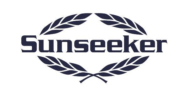 Sunseeker logo with navy text and a leaf-like emblem.