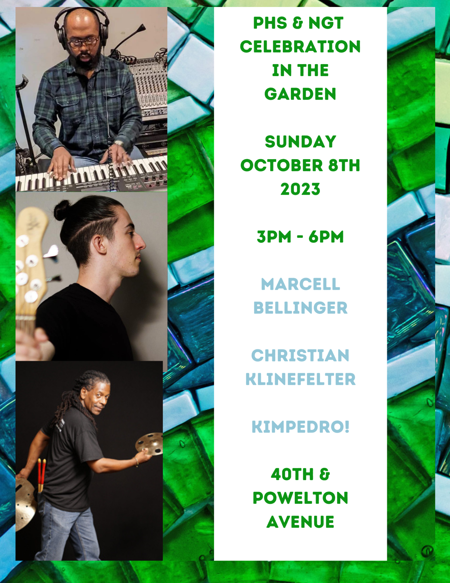 A poster for phs 0 ngt celebration in the garden