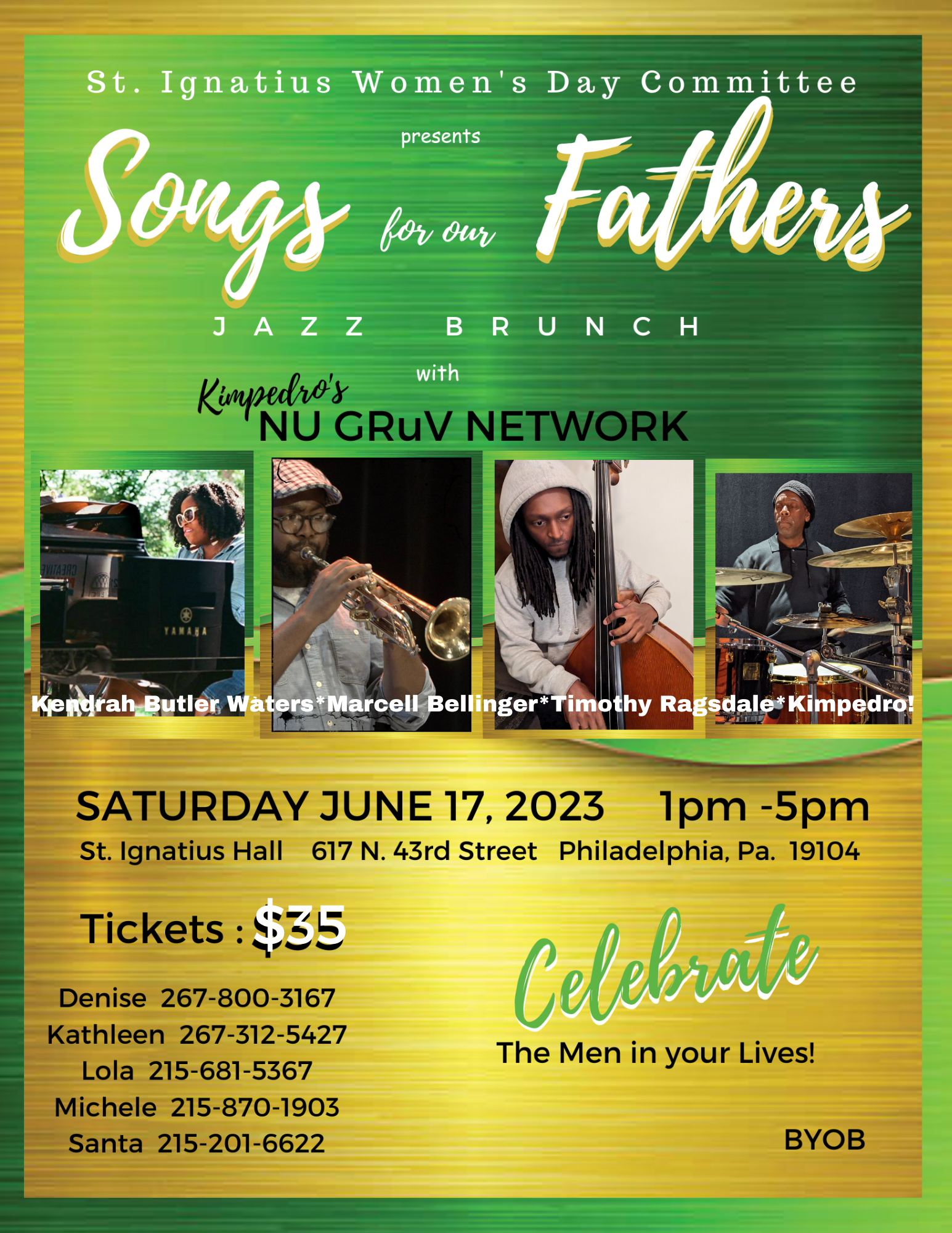 A poster for a concert called songs for fathers