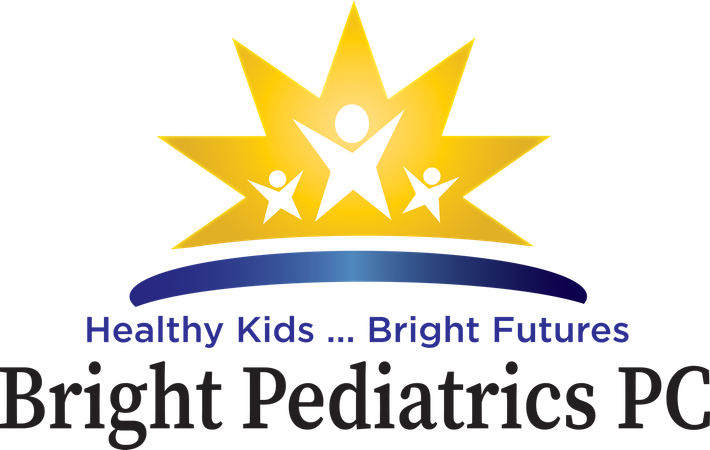 The logo for bright pediatrics pc says healthy kids bright futures