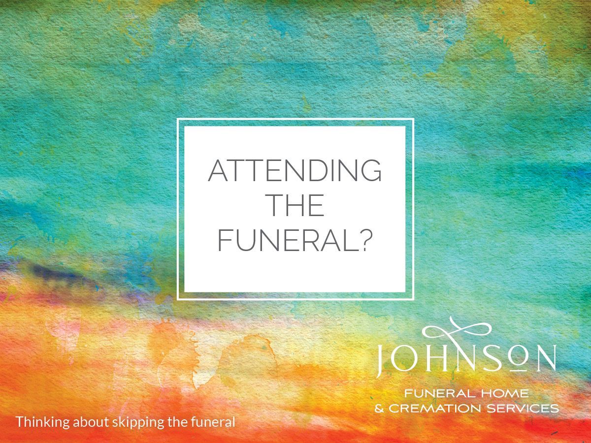 A poster for attending a funeral with a colorful background.