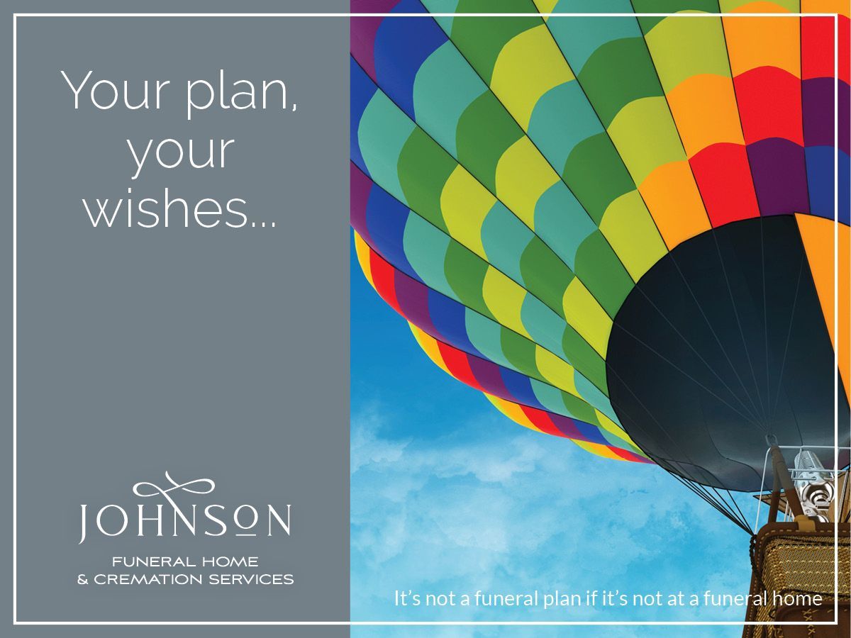 An advertisement for johnson funeral home and cremation services