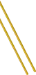 Two parallel thin, textured, golden-yellow lines oriented diagonally against a white background.