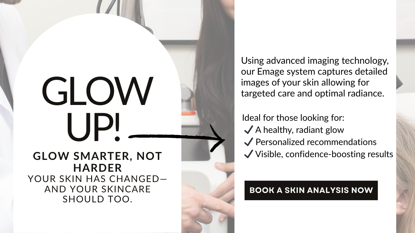 Advertisement for skin analysis: text 