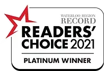 The waterloo region record readers ' choice 2021 platinum winner logo.