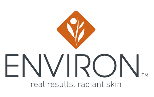 The logo for environ real results radiant skin