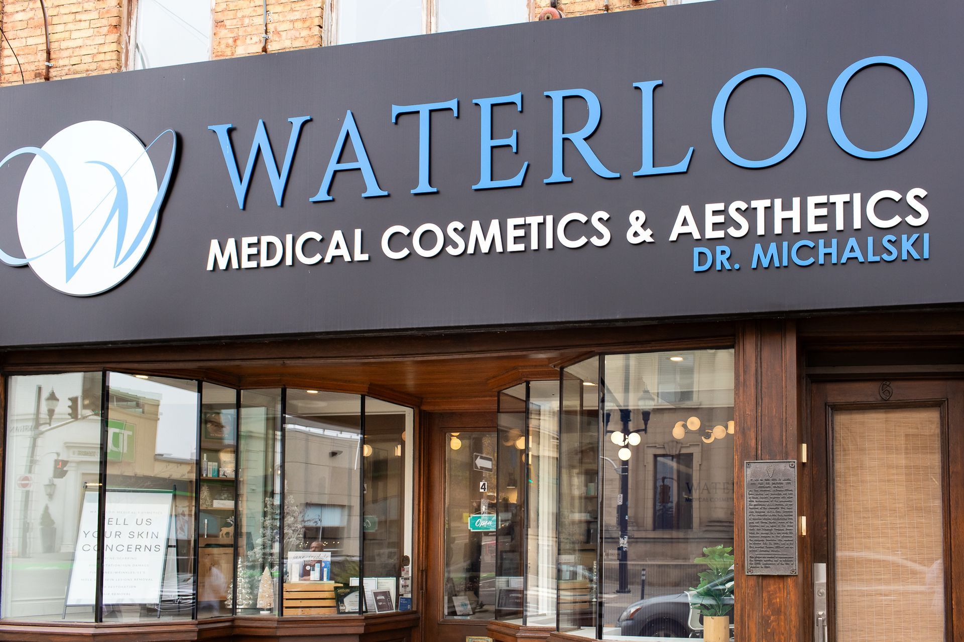 A store front for waterloo medical cosmetics and aesthetics