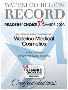 A certificate that says waterloo medical cosmetics on it