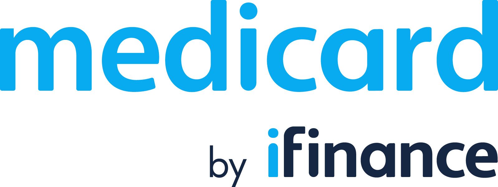 The medicard by ifinance logo is blue and black on a white background.