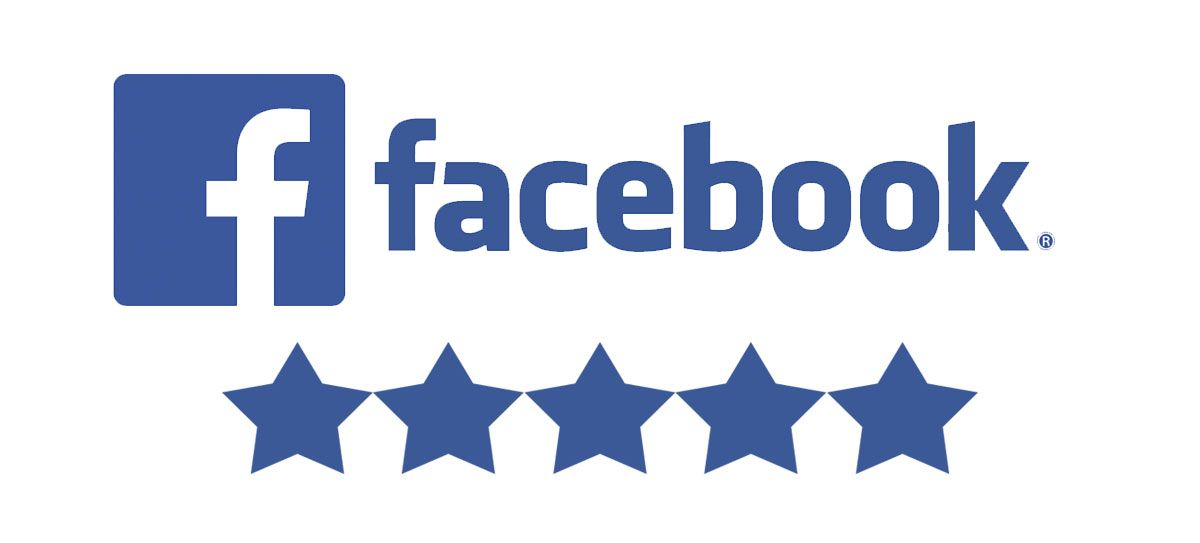 A facebook logo with five stars on it.