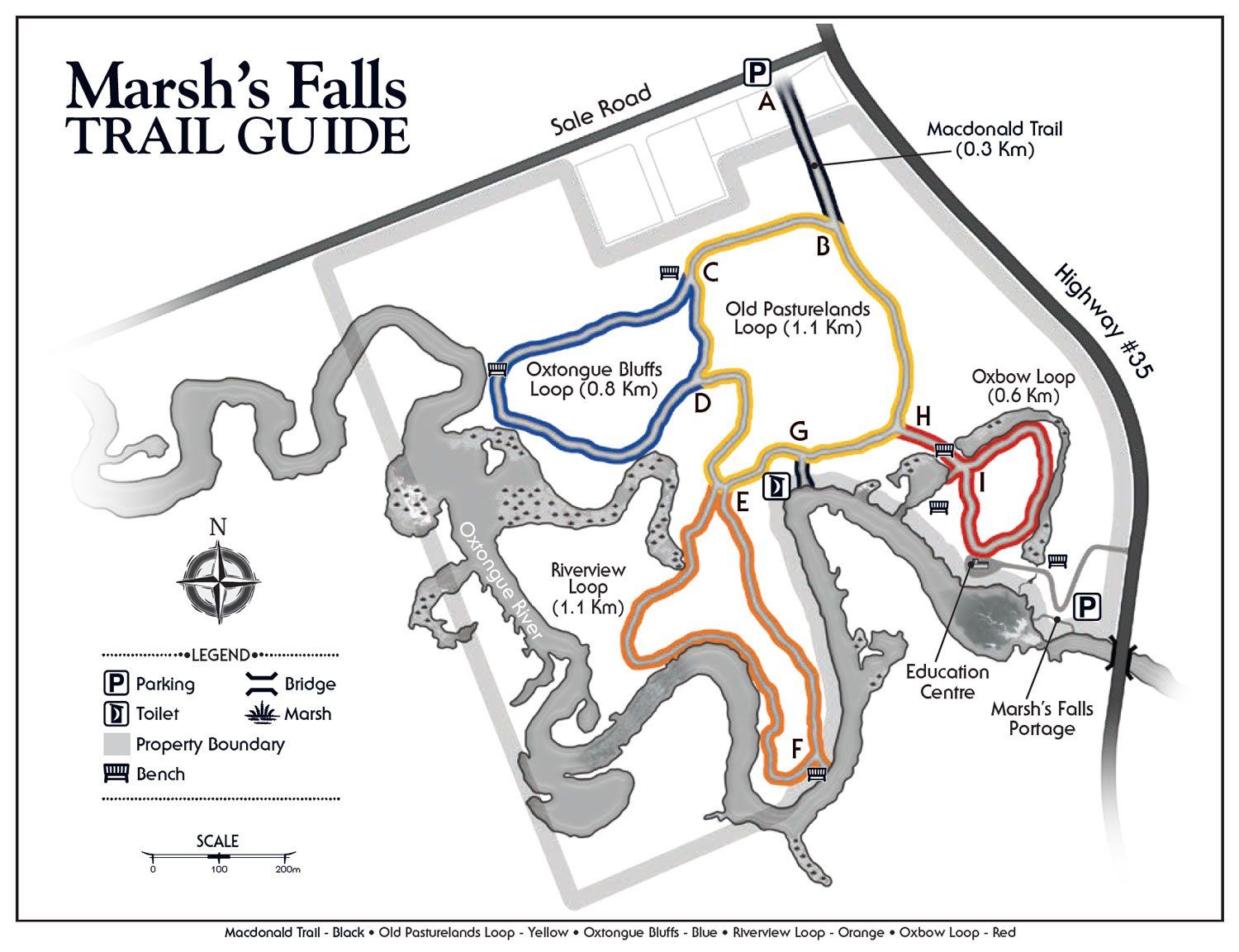 Marsh's Falls Hiking Trail Map