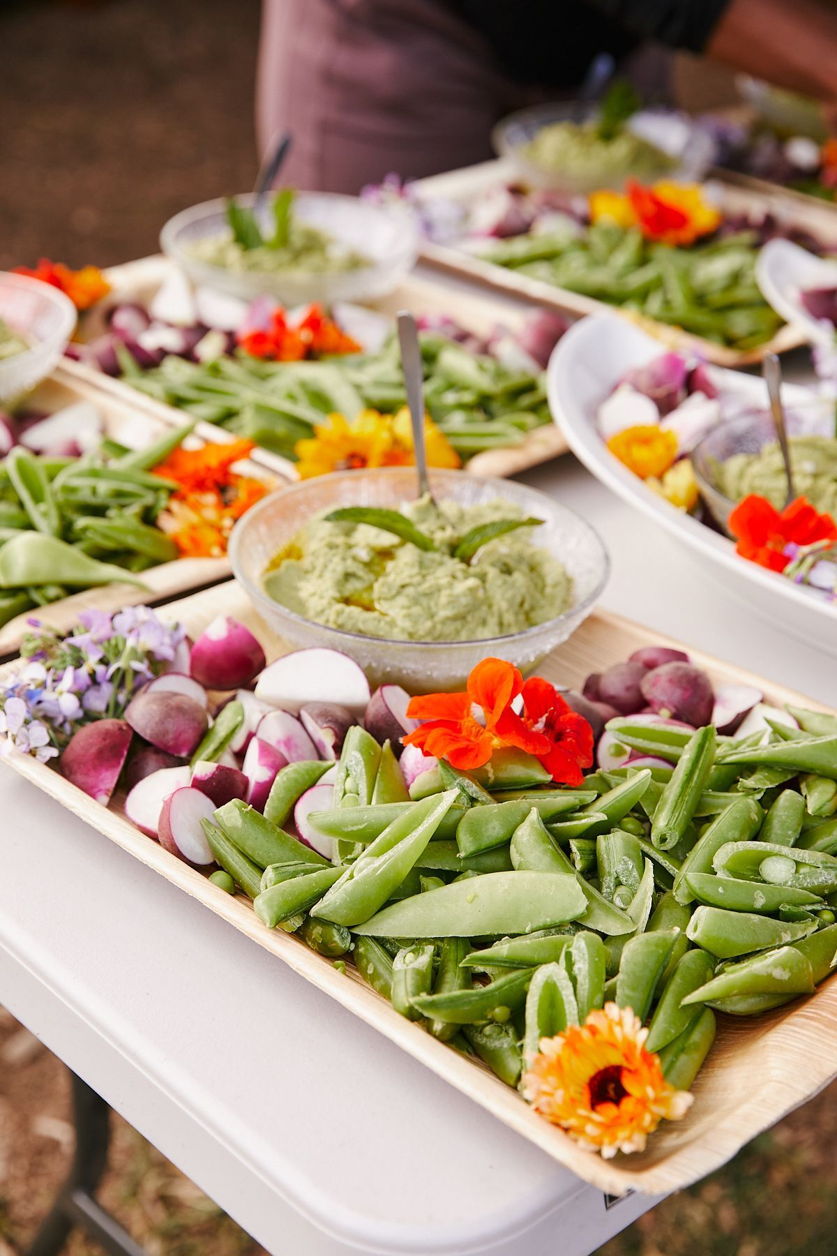 two hands in gloves hold a bowl of tomatoes