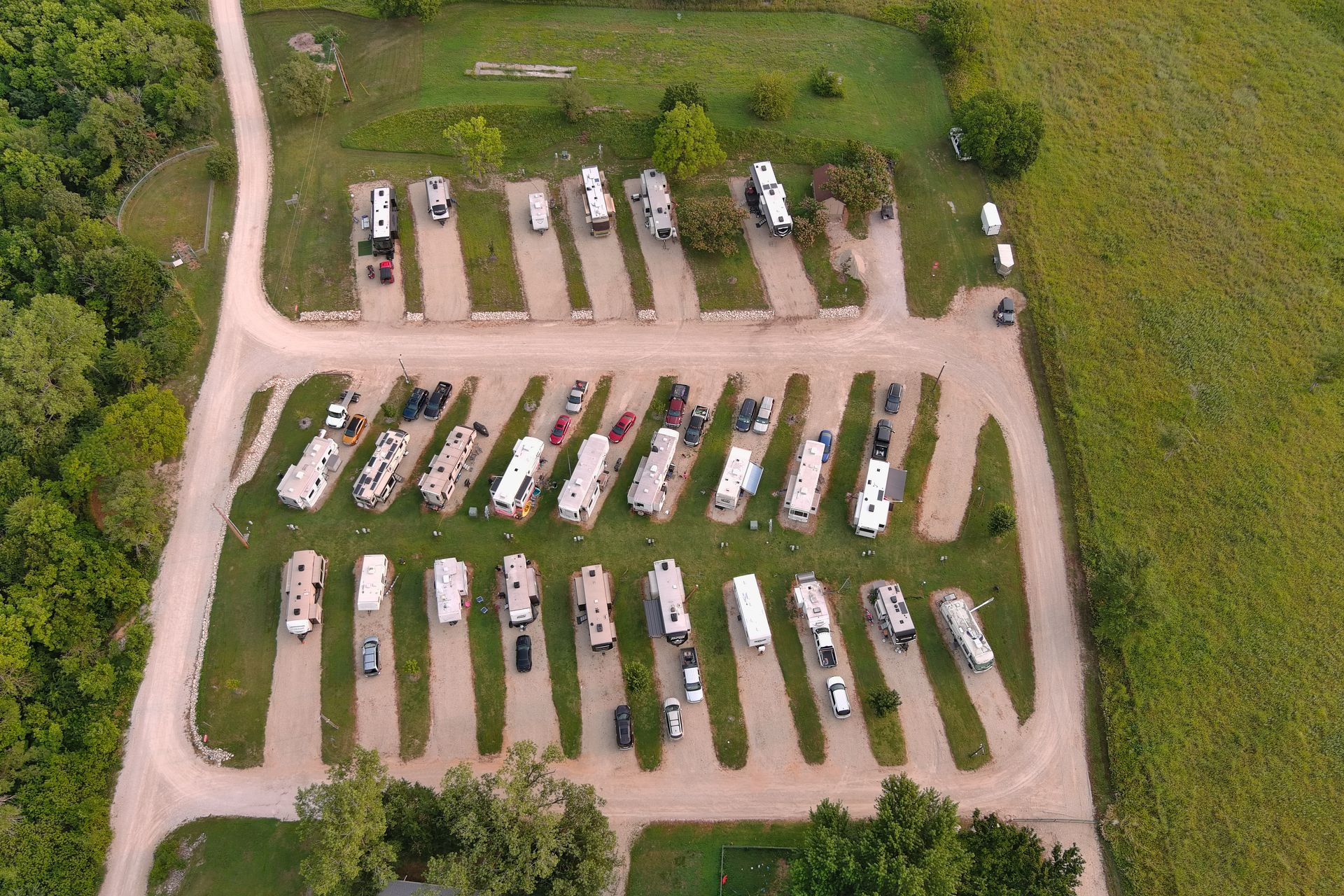 Overhead shot of Manhattan, Kansas Ridge RV Park