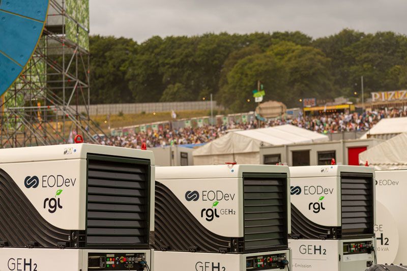 Multiple RGL 110kVA hydrogen gensets with  load-sharing at Boomtown Festival