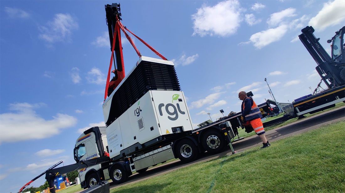 RGL 70kW hydrogen generator arriving on site for rental
