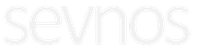 Het woord sevnos staat in witte letters op een witte achtergrond. Bedrijflogo.