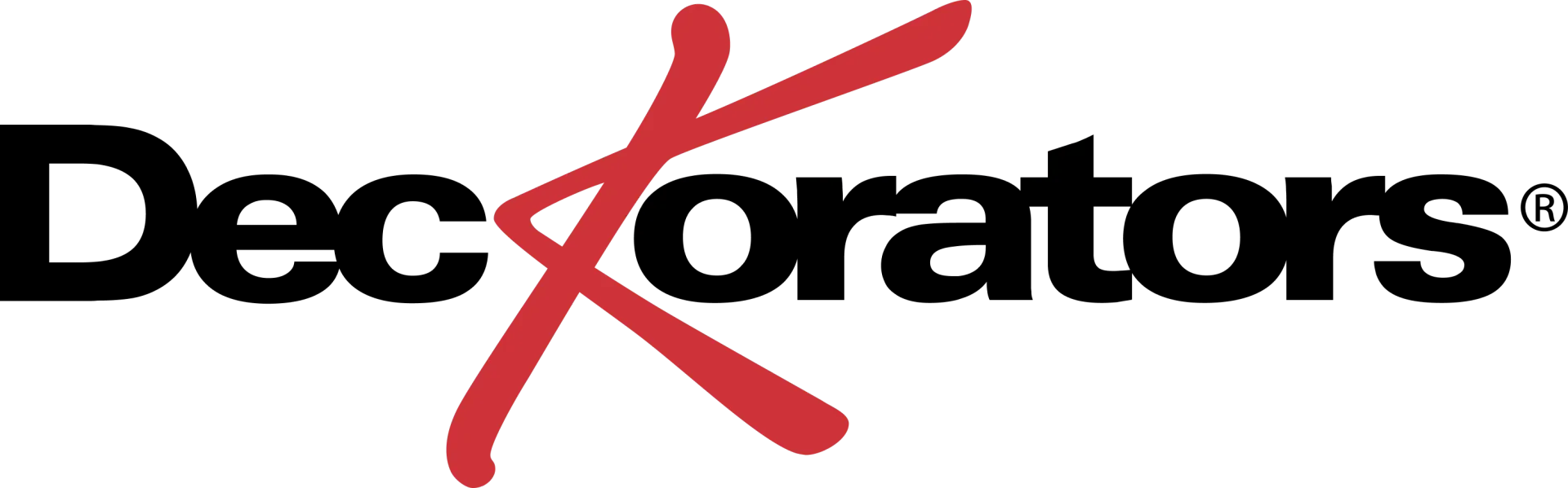 A black and red logo for decorators with a red cross.