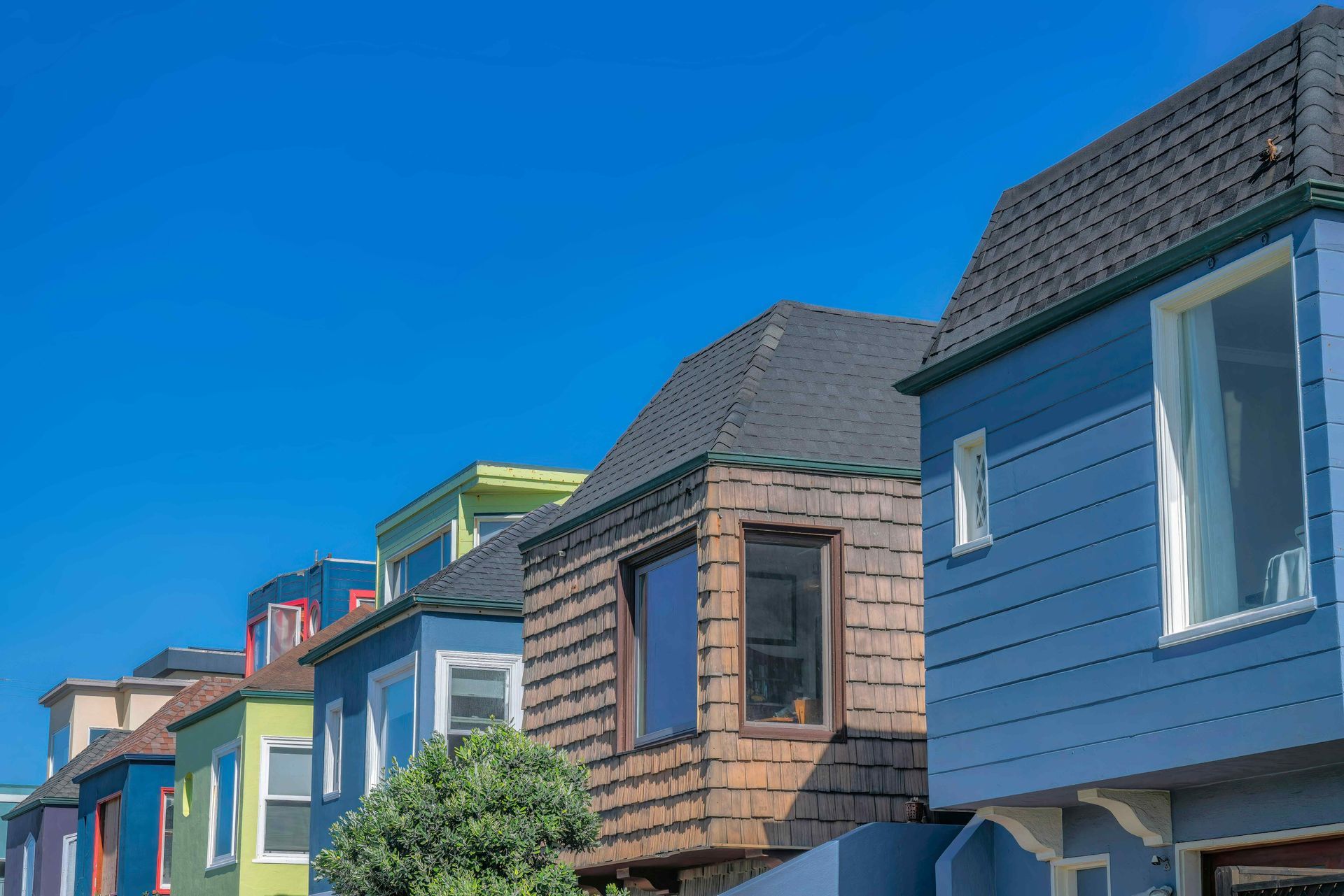 houses in a row on a sunny day