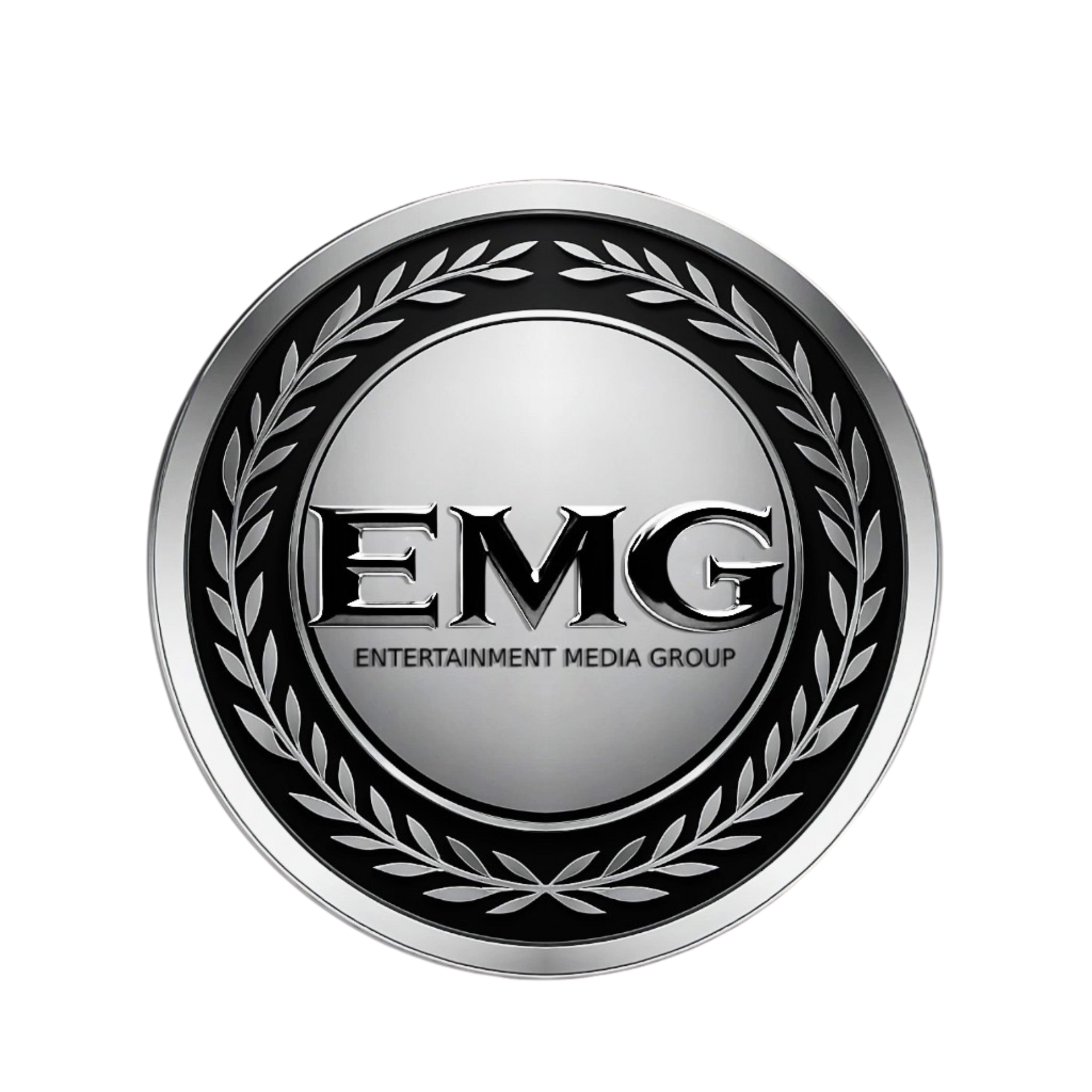 Silver logo for Entertainment Media Group: 