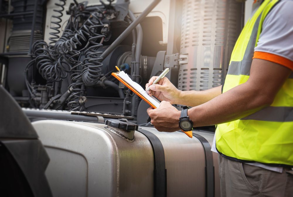 A Man is Writing on a Clipboard While Standing Next to a Truck — LJE MechanicaI  Narromine, NSW