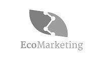A black and white logo for a company called ecomarketing.