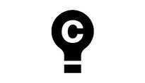 A light bulb with the letter c inside of it.