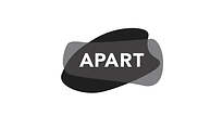A black and white logo for apart on a white background.